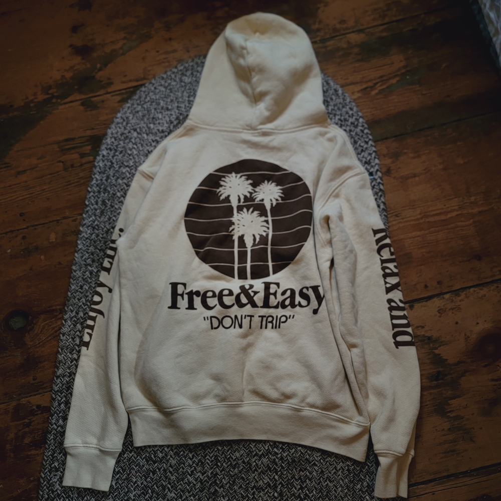 Free People Free & Easy Three Palms Hoodie Sweatshirt Dont Trip - Picture 6 of 16